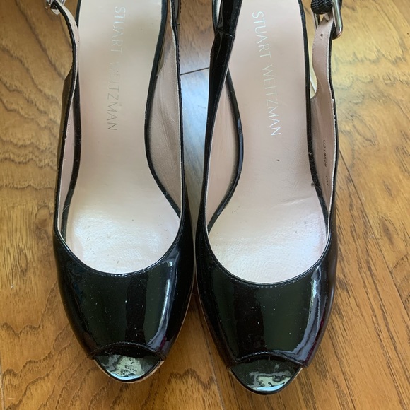 Stuart Weitzman Peep Toe Platform Wedges - Picture 2 of 5